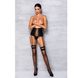Картинка фото Пояс-корсет з екошкіри Celine Set black L/XL — Passion: шнурівка, знімні пажі для панчіх, стрінги інтим магазин Ейфорія