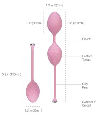Роскошные вагинальные шарики PILLOW TALK - Frisky Pink с кристаллом Сваровски, Розовый
