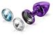 Анальная пробка Diogol Anni Magnet Purple: Кристалл/Аквамарин 25мм, со сменными стразами на магните, Фиолетовый