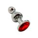 Картинка фото Металева анальна пробка Wooomy Lollypop Double Ball Metal Plug Red L діаметр 3,5 см, довжина 10,5 см інтим магазин Ейфорія