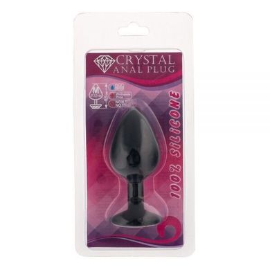 Анальна пробка Black Silicone Diamond розмір: M CRYSTAL