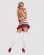 Картинка фото Еротичний костюм школярки з мініспідницею Obsessive Schooly 5pcs costume S/M, біло-червоний, топ, сп інтим магазин Ейфорія