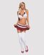 Картинка фото Еротичний костюм школярки з мініспідницею Obsessive Schooly 5pcs costume S/M, біло-червоний, топ, сп інтим магазин Ейфорія