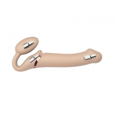 Безремінний страпон з вібрацією Strap-On-Me Vibrating Flesh L, діаметр 3,7 см, пульт ДК, регульовани