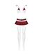 Картинка фото Еротичний костюм школярки з мініспідницею Obsessive Schooly 5pcs costume L/XL, біло-червоний, топ, с інтим магазин Ейфорія