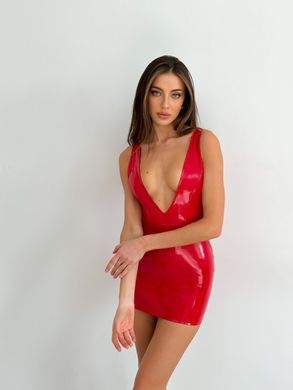 Платье V вырез красный лак D&A размер XL