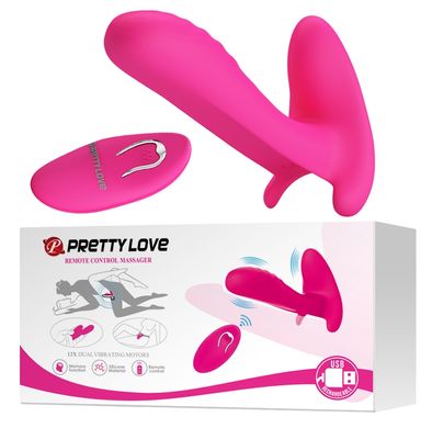 Вібробабочка з стимулятором клітора PRETTY LOVE-Remote Control Massager, BI - 014850W-1, Рожевий