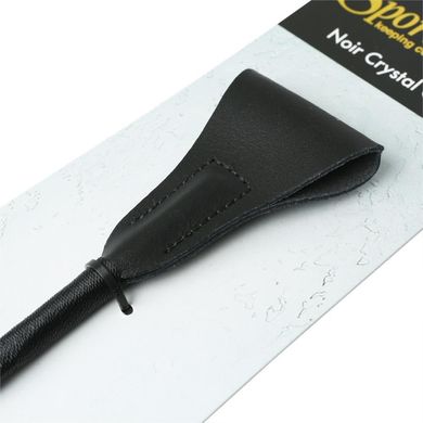 Шлепалка Sportsheets Crystal Crop Noir, ручка инкрустирована черными кристаллами, Черный