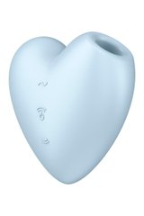 Вакуумный стимулятор-сердечко с вибрацией Satisfyer Cutie Heart Blue