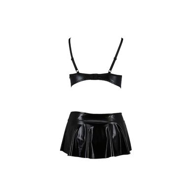 Комплект белья под латекс DEBY SET black XXL/XXXL - Passion: лиф, мини-юбочка, стринги