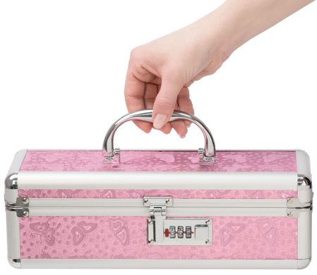 Кейс для хранения секс-игрушек Powerbullet - Lockable Vibrator Case Pink с кодовым замком, Розовый