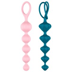 Анальные бусы Satisfyer Beads Colored, Розовый/синий