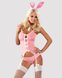 Картинка фото Еротичний костюм зайчика Obsessive Bunny suit 4 pcs costume pink S/M, рожевий, топ з підв’язками, тр інтим магазин Ейфорія