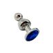 Картинка фото Металева анальна пробка Wooomy Lollypop Double Ball Metal Plug Blue S, діаметр 2,8см, довжина 8,5см інтим магазин Ейфорія