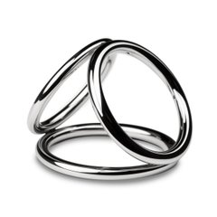 Тройное эрекционное кольцо Sinner Gear Unbendable - Triad Chamber Metal Cock and Ball Ring - Large