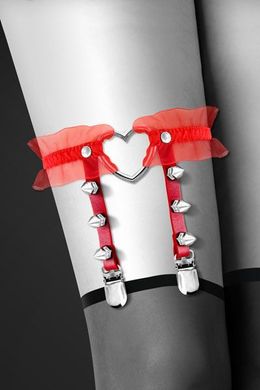 Гартер Bijoux Pour Toi - WITH HEART AND SPIKES Red, Красный
