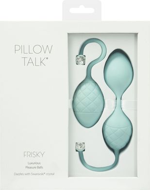 Роскошные вагинальные шарики PILLOW TALK - Frisky Teal с кристаллом Сваровски, Салатовый