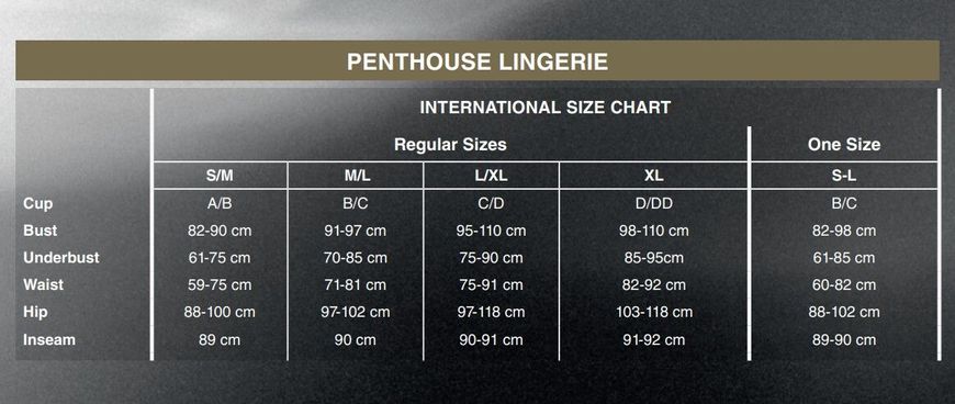Бодістокінг з імітацією ліфа Penthouse - High Profile Black XL