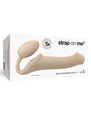 Безремінний страпон Strap-On-Me Flesh L, повністю регульований, діаметр 3,7 см