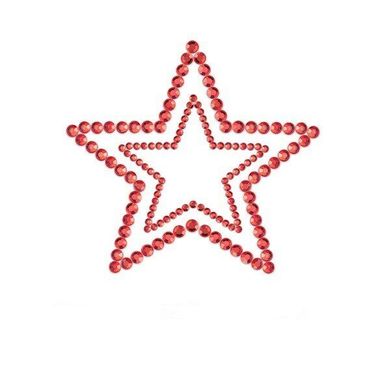 Украшение для груди MIMI со стразами - Звезда - Красный