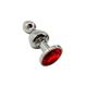 Картинка фото Металева анальна пробка Wooomy Lollypop Double Ball Metal Plug Red S, діаметр 2,8 см, довжина 8,5 см інтим магазин Ейфорія