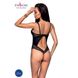 Картинка Боди из эко-кожи и кружева Loona Body black L/XL - Passion интим магазин Эйфория