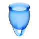 Картинка Менструальная чаша, набор 2 шт Feel Confident цвет: синий Satisfyer (Германия) интим магазин Эйфория
