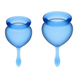 Картинка Менструальная чаша, набор Feel Good цвет: синий Satisfyer (Германия) интим магазин Эйфория