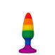 Картинка фото Силіконова анальна пробка Wooomy Hiperloo Silicone Rainbow Plug S, діаметр 2,4 см, довжина 9 см інтим магазин Ейфорія