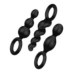 Набор анальных игрушек Satisfyer Plugs black (set of 3), Черный