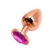 Картинка фото Металева анальна пробка Wooomy Tralalo Rose Gold Metal Plug Magenta L, діаметр 4 см, довжина 9 см інтим магазин Ейфорія